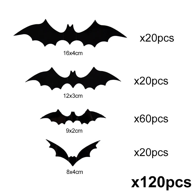 3D Bat Wall Stickers PVC Décor Set