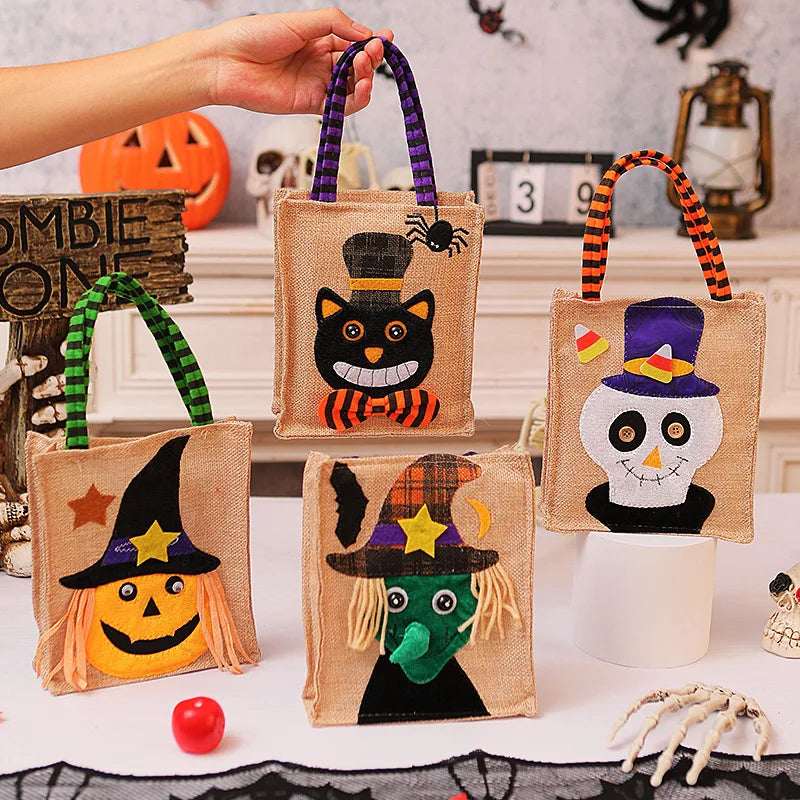 Embroidered Jute Treat Bag