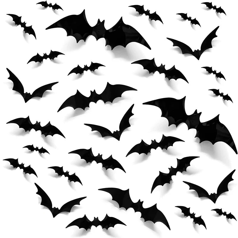 3D Bat Wall Stickers PVC Décor Set