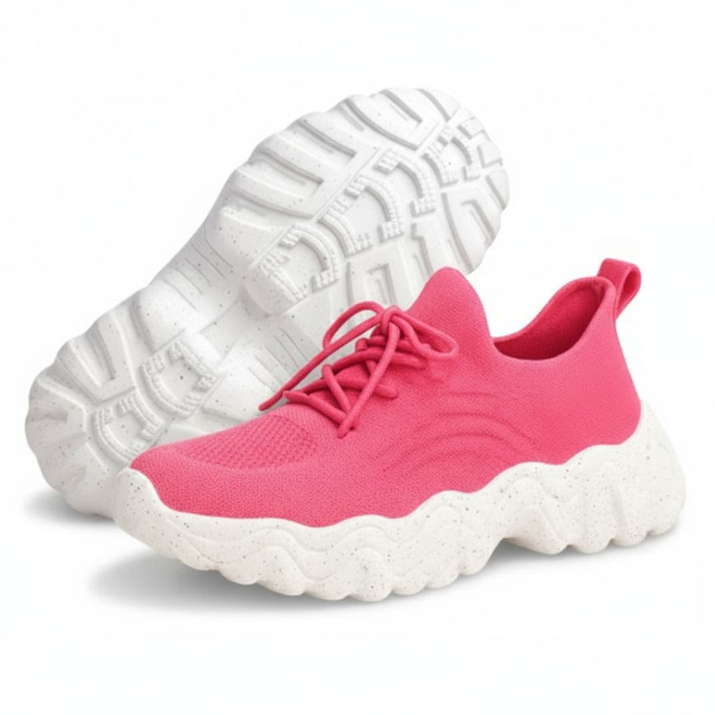 Women’s Cloud-Step Chunky Sole Knit Sneakers