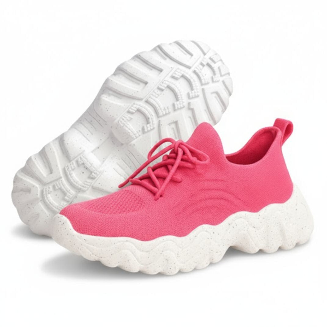 Women’s Cloud-Step Chunky Sole Knit Sneakers