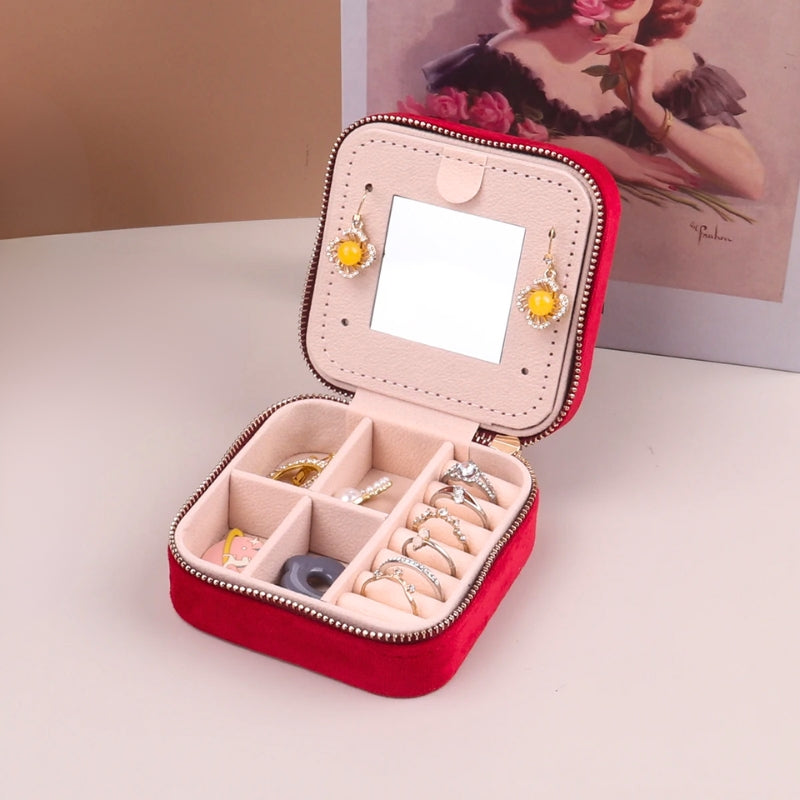 Velvet Travel Jewelry Storage Case