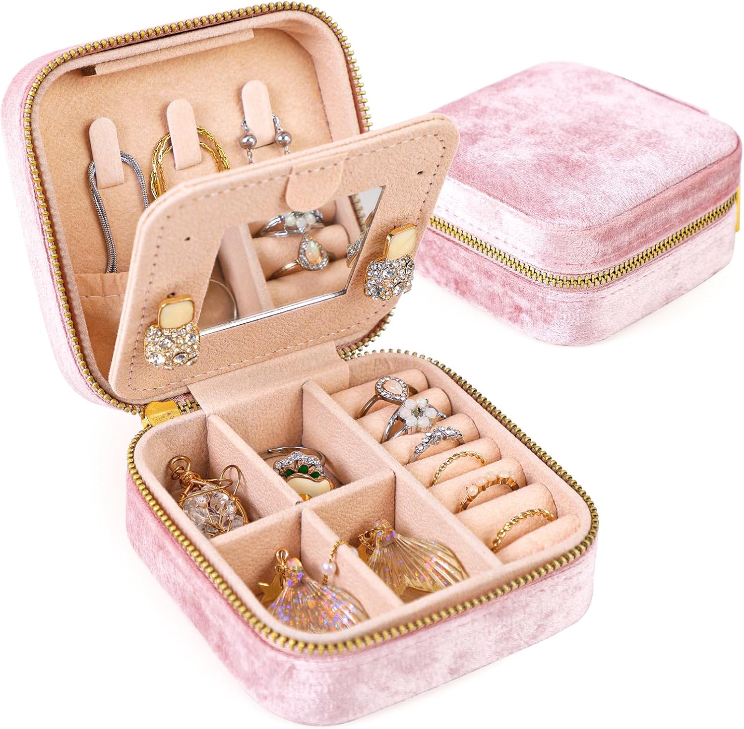 Velvet Travel Jewelry Storage Case