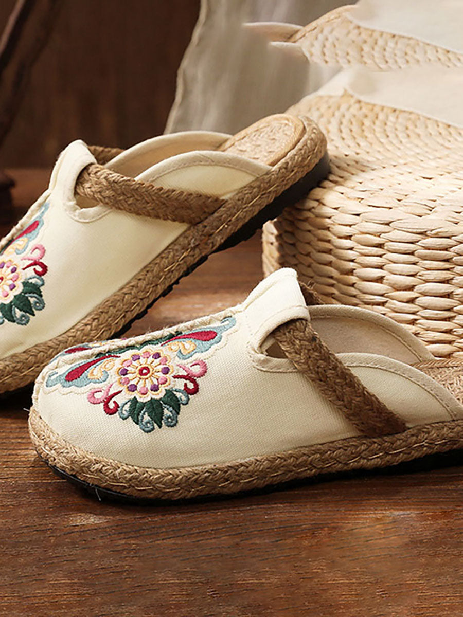 Amara Retro Embroidered Floral Shoes