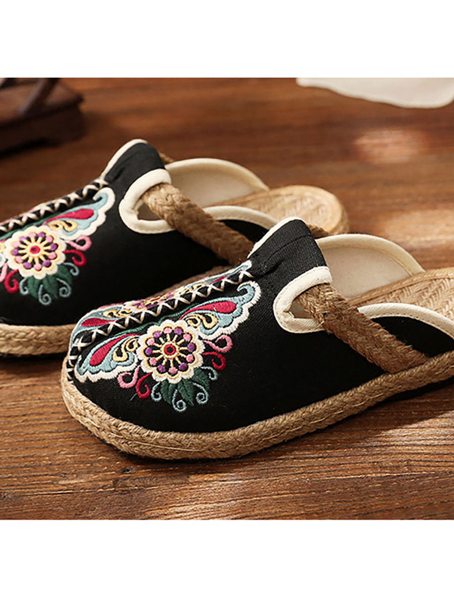 Amara Retro Embroidered Floral Shoes