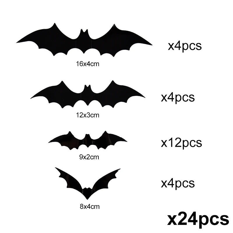 3D Bat Wall Stickers PVC Décor Set