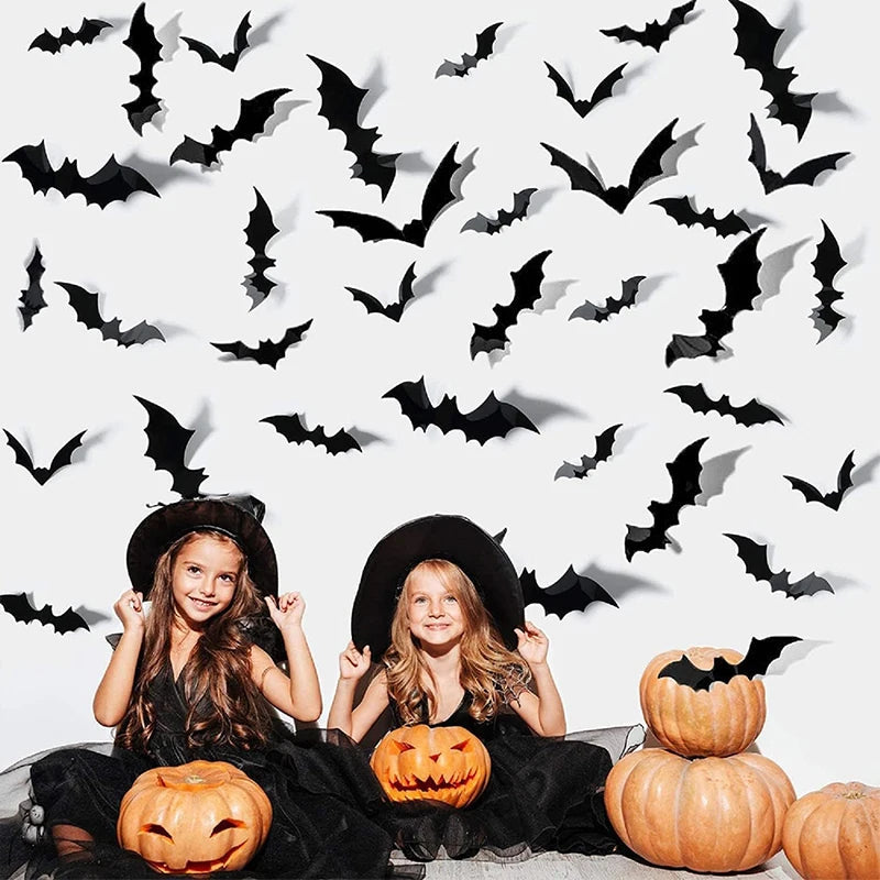 3D Bat Wall Stickers PVC Décor Set