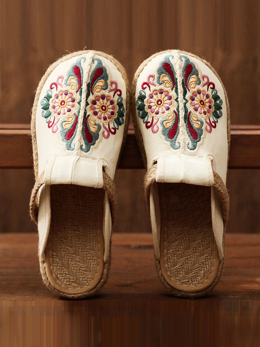 Amara Retro Embroidered Floral Shoes