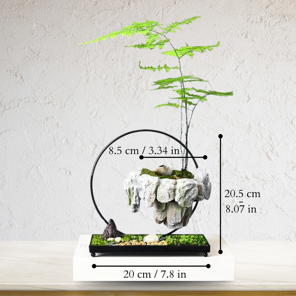 Levitating Stone Planter with Magnetic Base