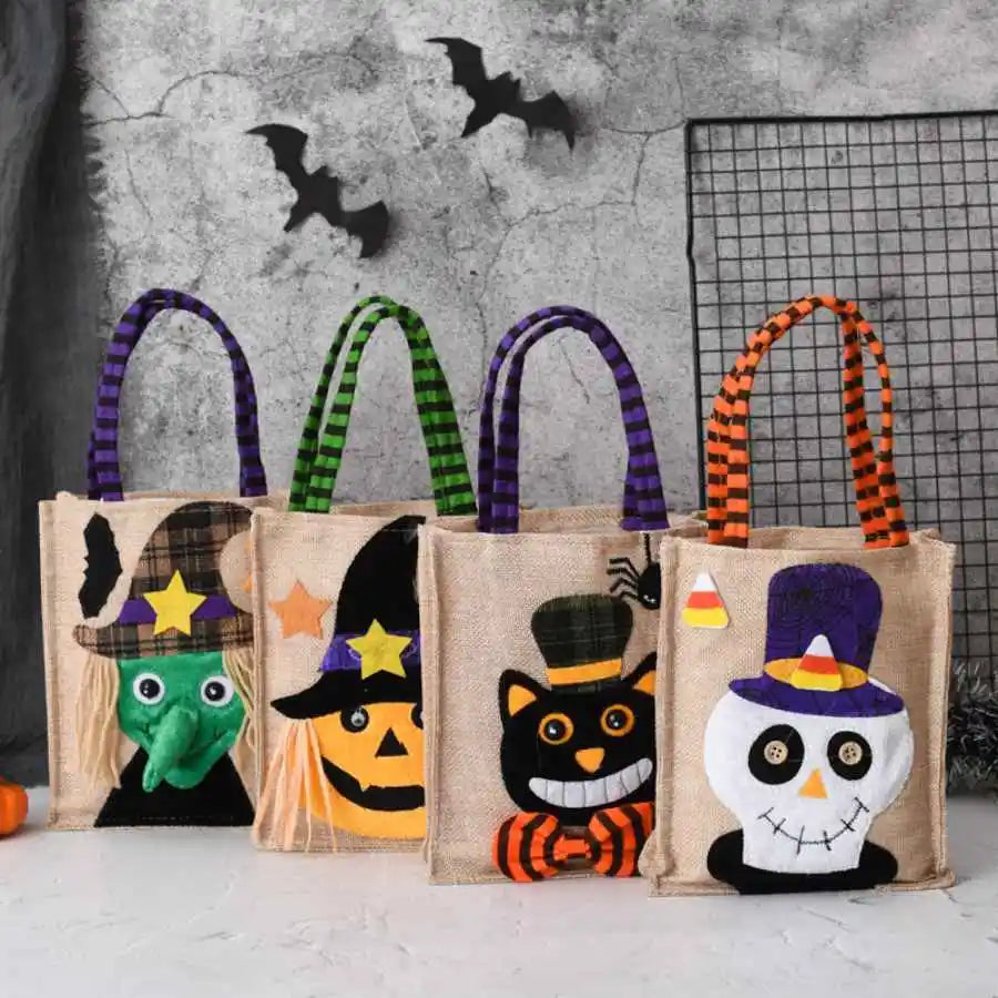 Embroidered Jute Treat Bag