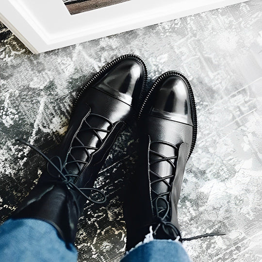 Everley Lace-Up Leather Boots