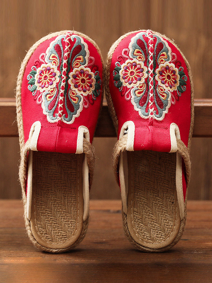 Amara Retro Embroidered Floral Shoes