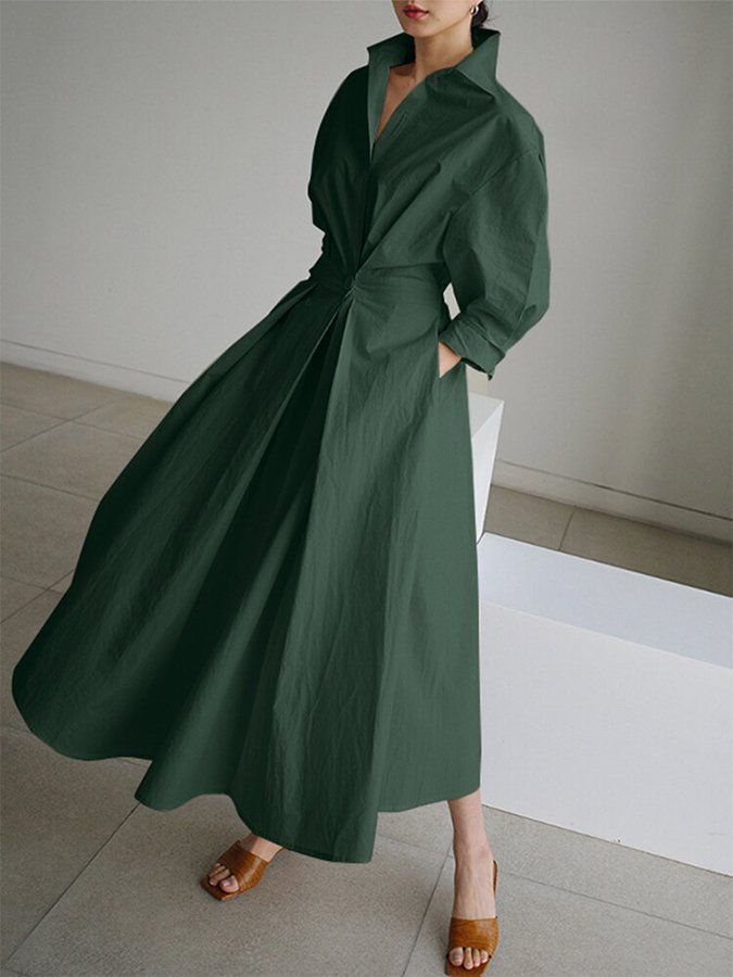 Elara Pleated Maxi Dress