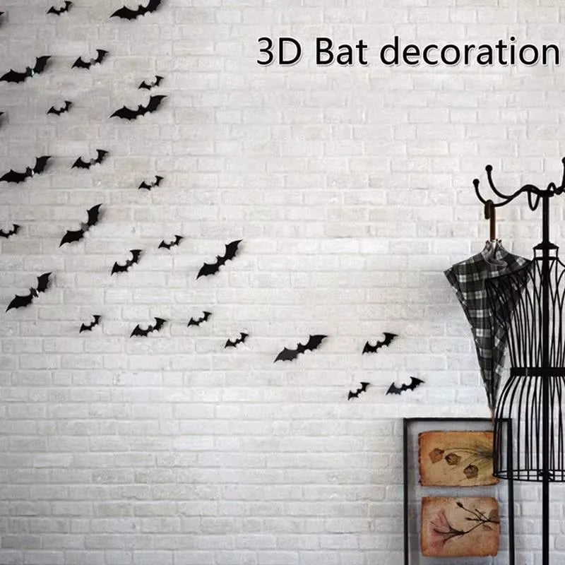 3D Bat Wall Stickers PVC Décor Set