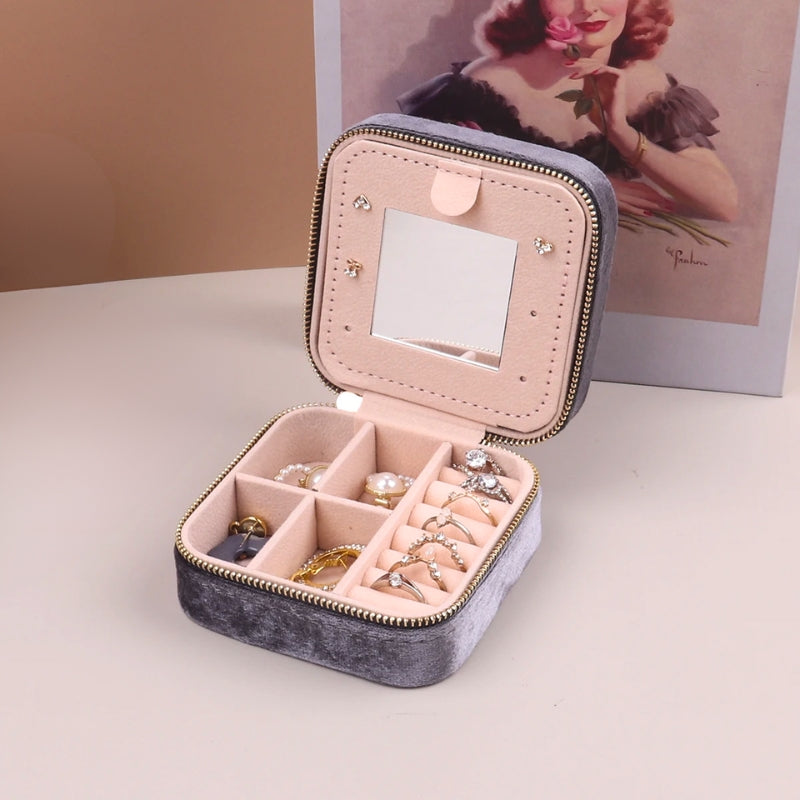 Velvet Travel Jewelry Storage Case