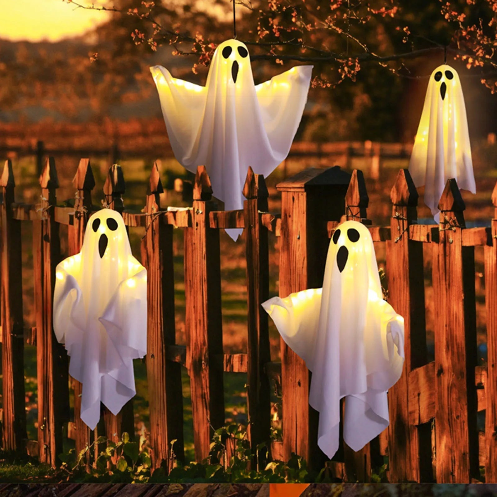 Lighted Hanging Ghost Decoration