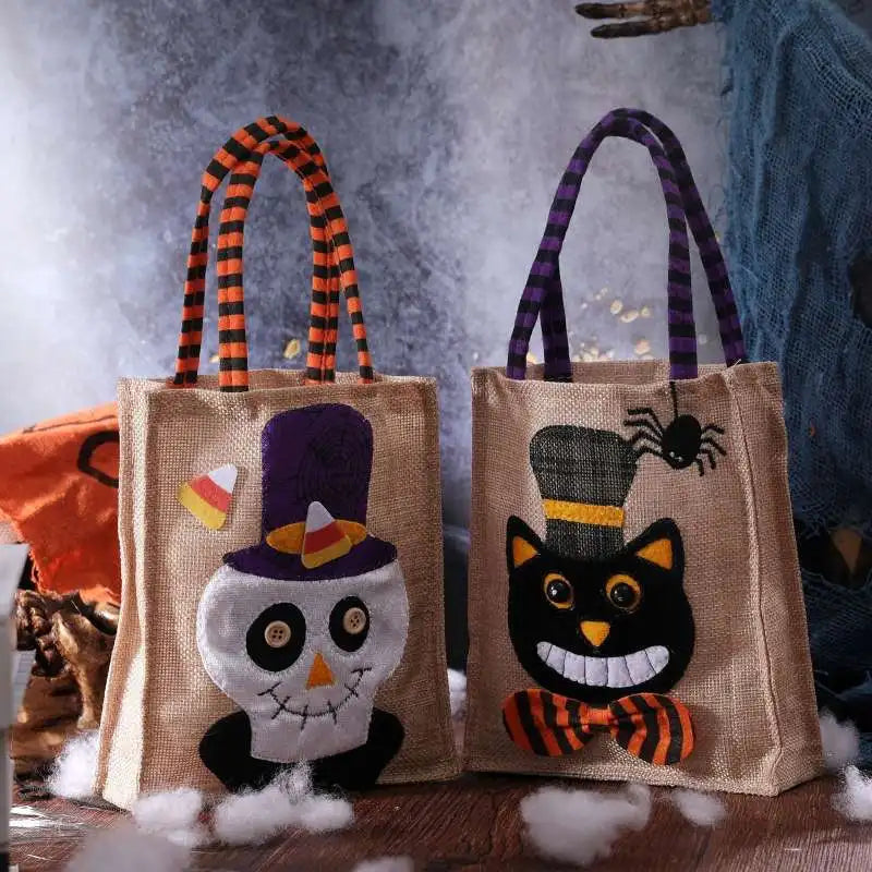 Embroidered Jute Treat Bag