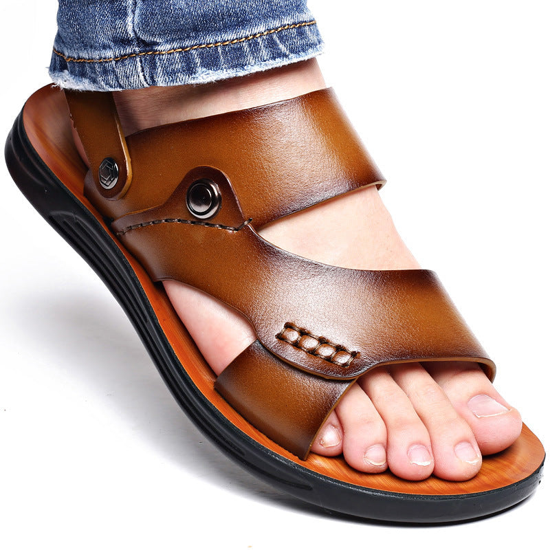 Marwick Leather Slide Sandals