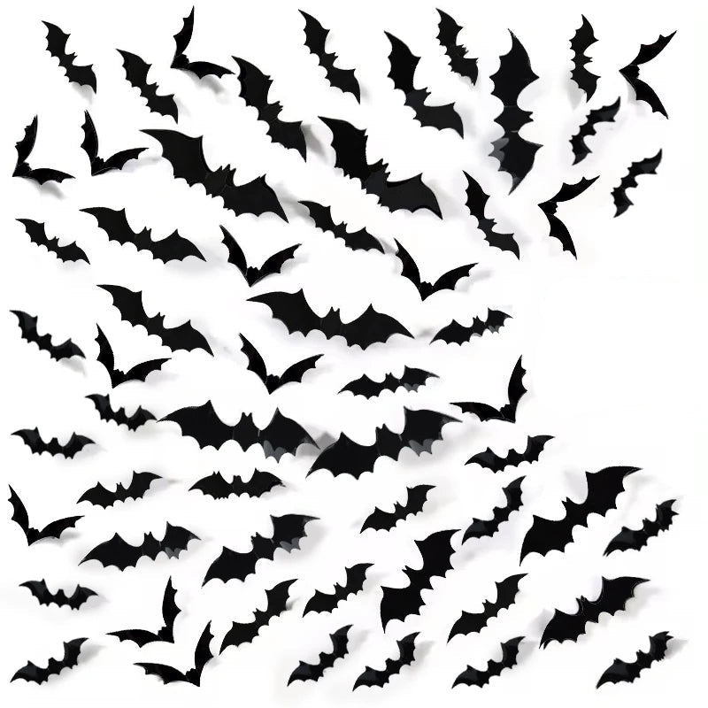 3D Bat Wall Stickers PVC Décor Set
