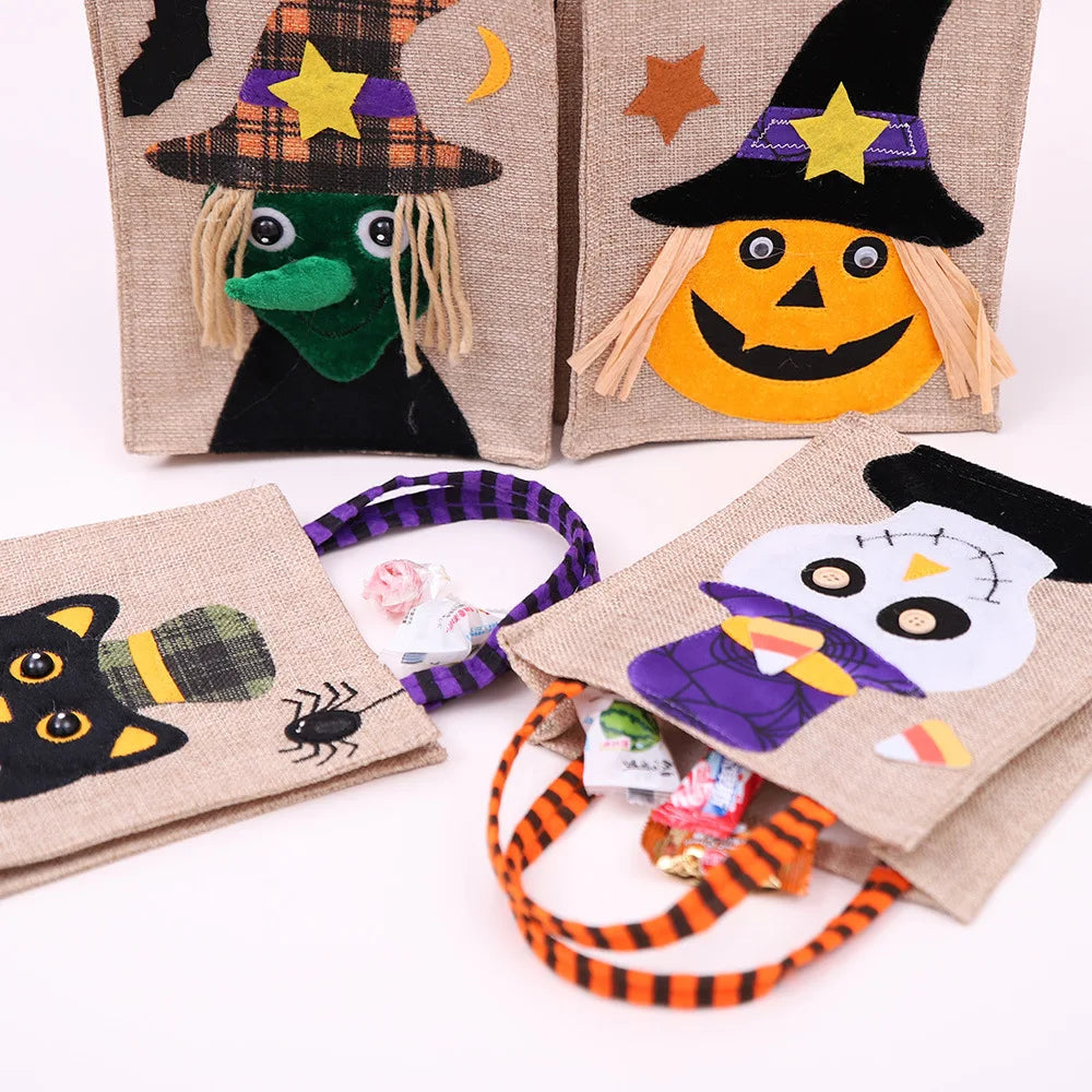 Embroidered Jute Treat Bag