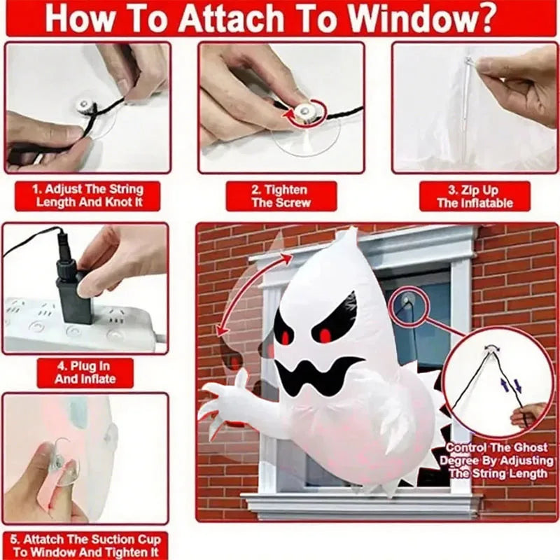 4.6ft Inflatable Ghost Decoration with LED Light