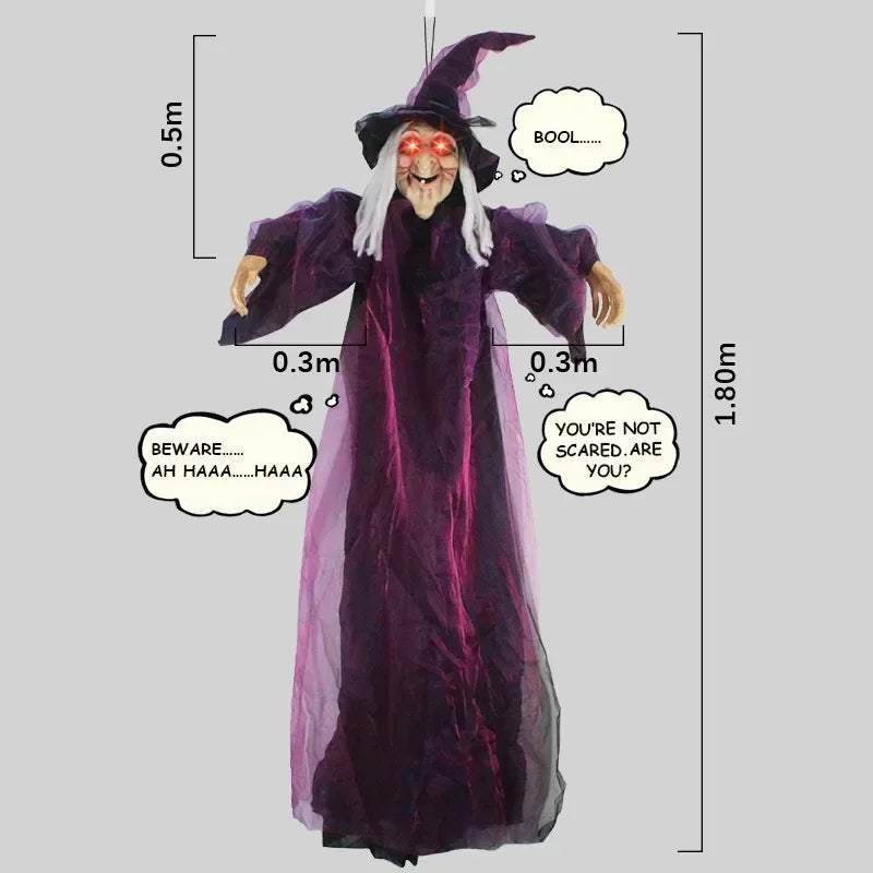 Animated Witch Figure with Sound and Light