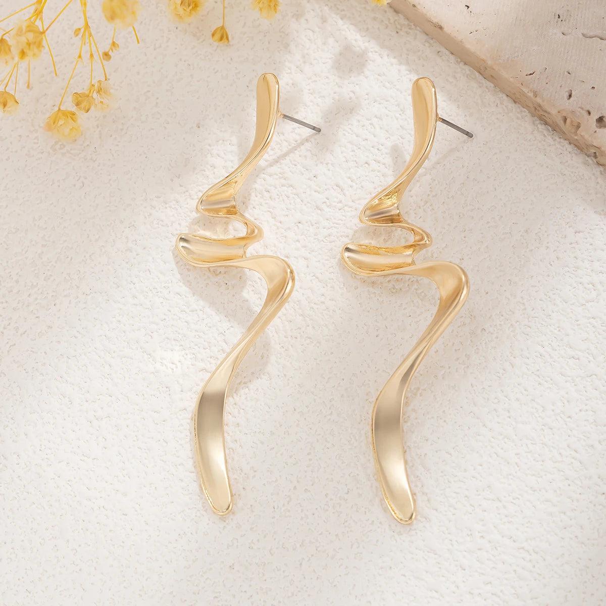 Elara Sculpted Wave Earrings