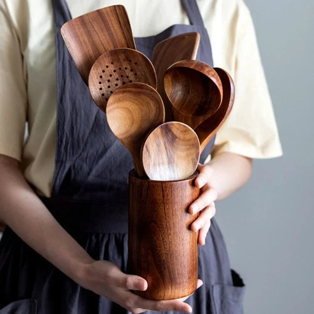 Teak Wood Kitchen Utensil Set