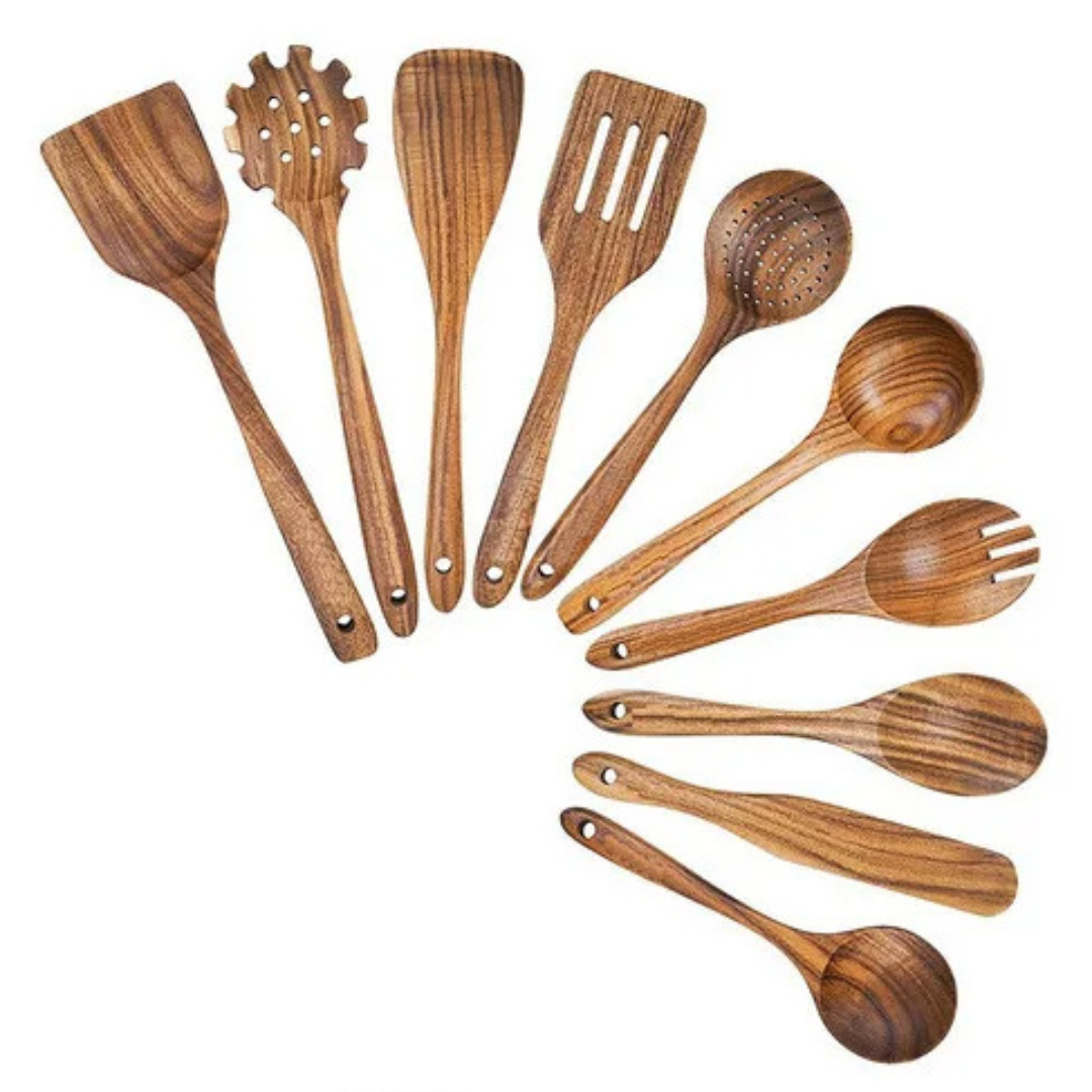 Teak Wood Kitchen Utensil Set