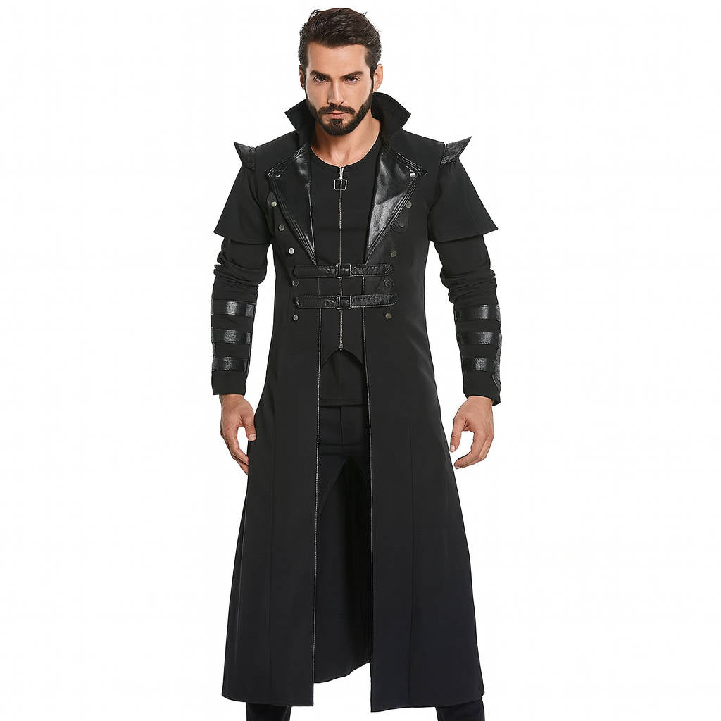 Men’s Medieval Warrior Costume – Long Robe with Armor Detail