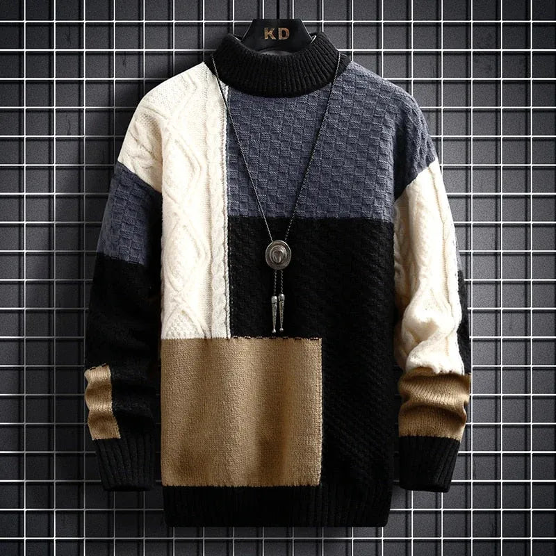 Lydon Patchwork Knit Sweater