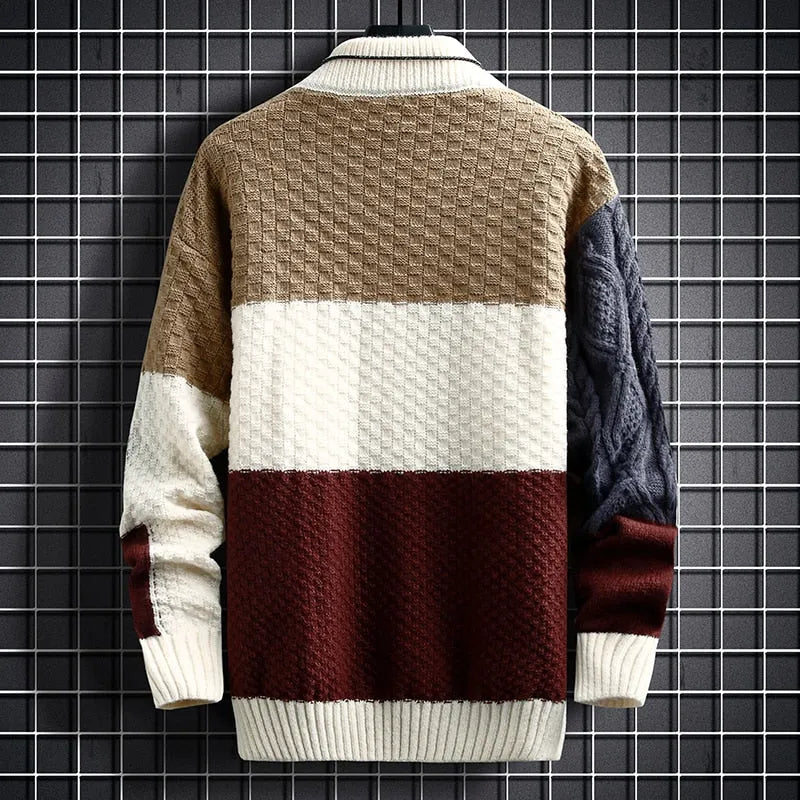 Lydon Patchwork Knit Sweater