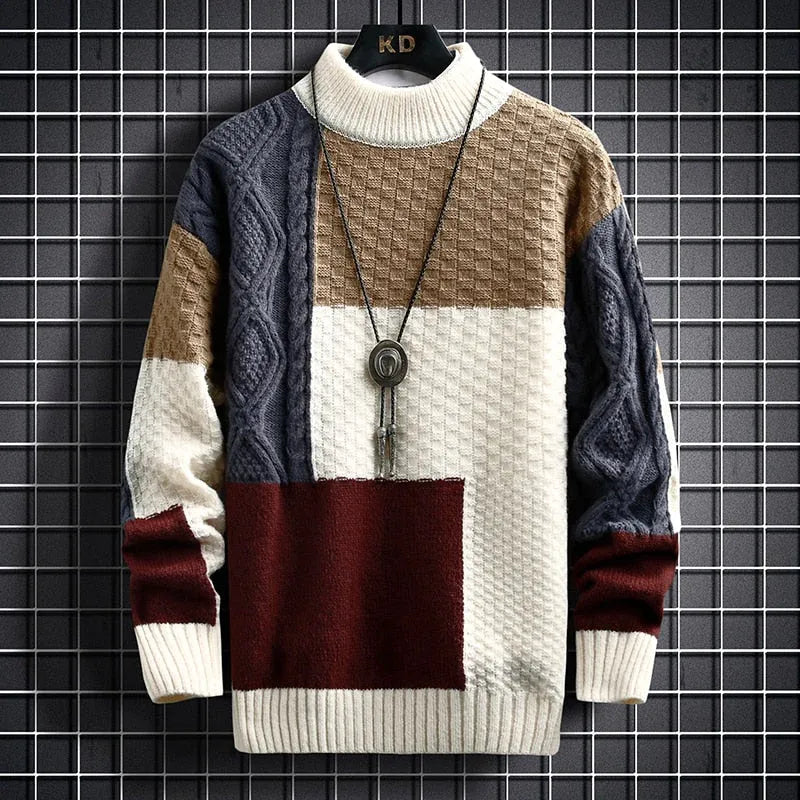Lydon Patchwork Knit Sweater