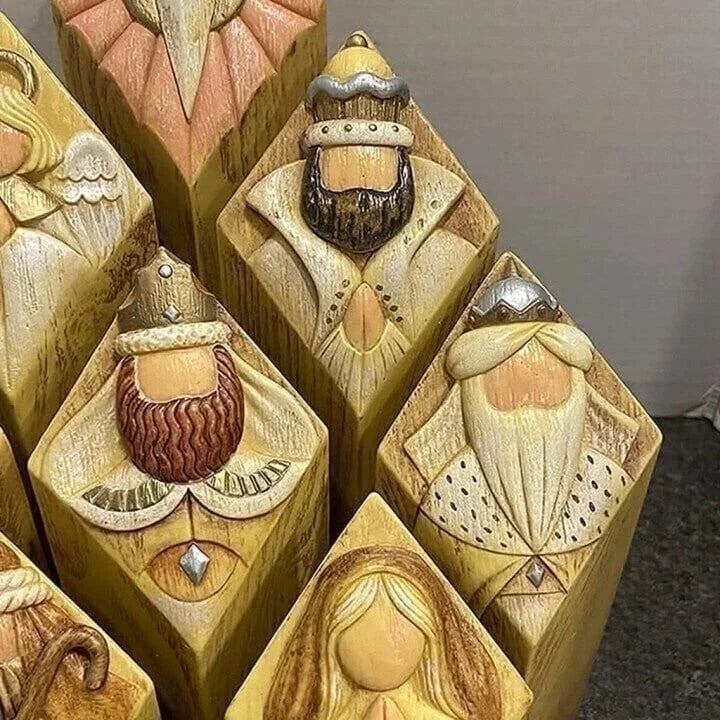 Nativity Scene Column Statues