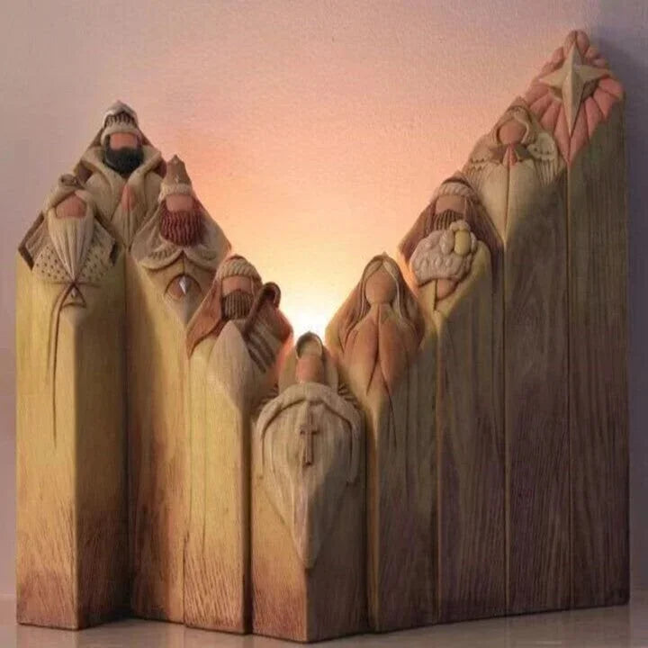 Nativity Scene Column Statues