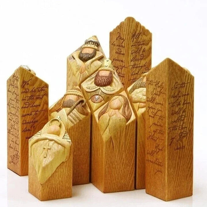 Nativity Scene Column Statues