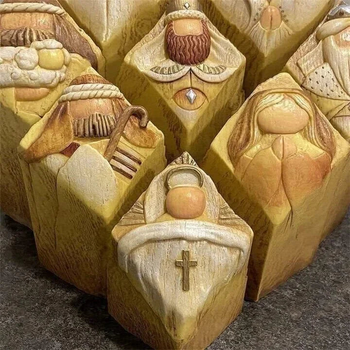 Nativity Scene Column Statues