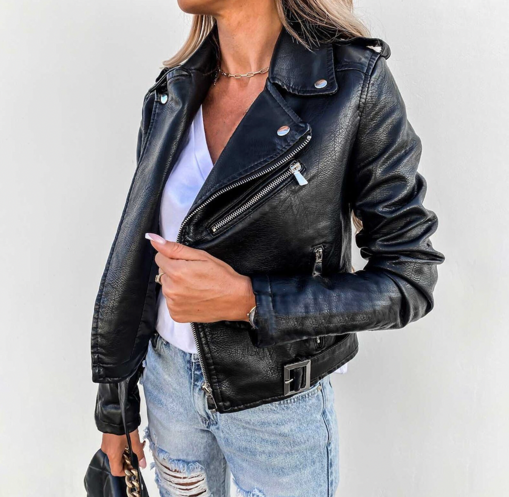 Adira Faux-Leather Moto Jacket