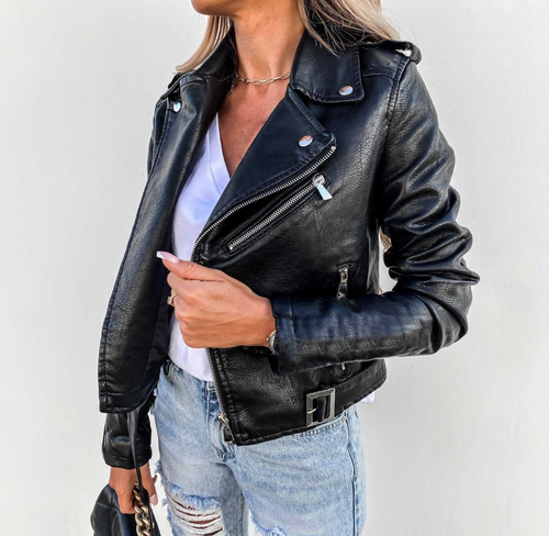 Adira Faux-Leather Moto Jacket