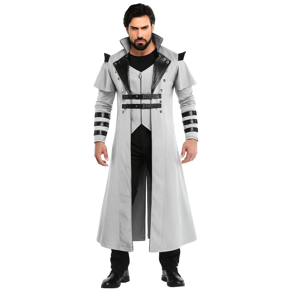 Men’s Medieval Warrior Costume – Long Robe with Armor Detail