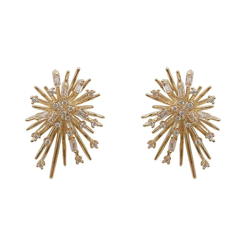 Radiant Gold Burst Statement Earrings