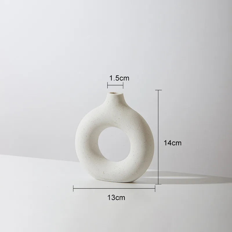 Minimalist Nordic Circular Ceramic Vase
