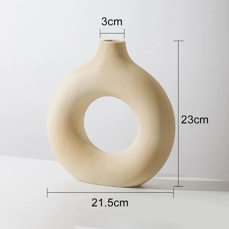 Minimalist Nordic Circular Ceramic Vase