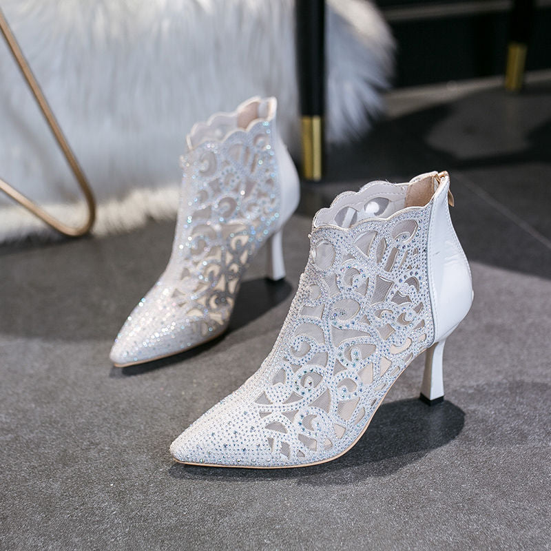 Verona Mesh Rhinestone Heels