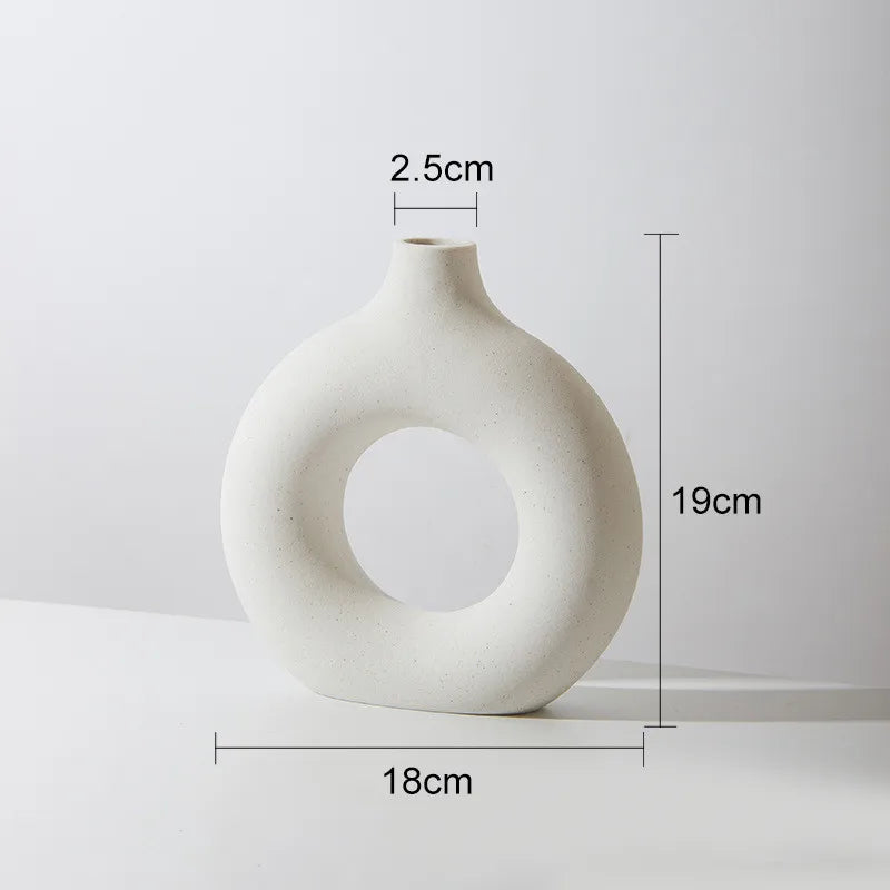 Minimalist Nordic Circular Ceramic Vase