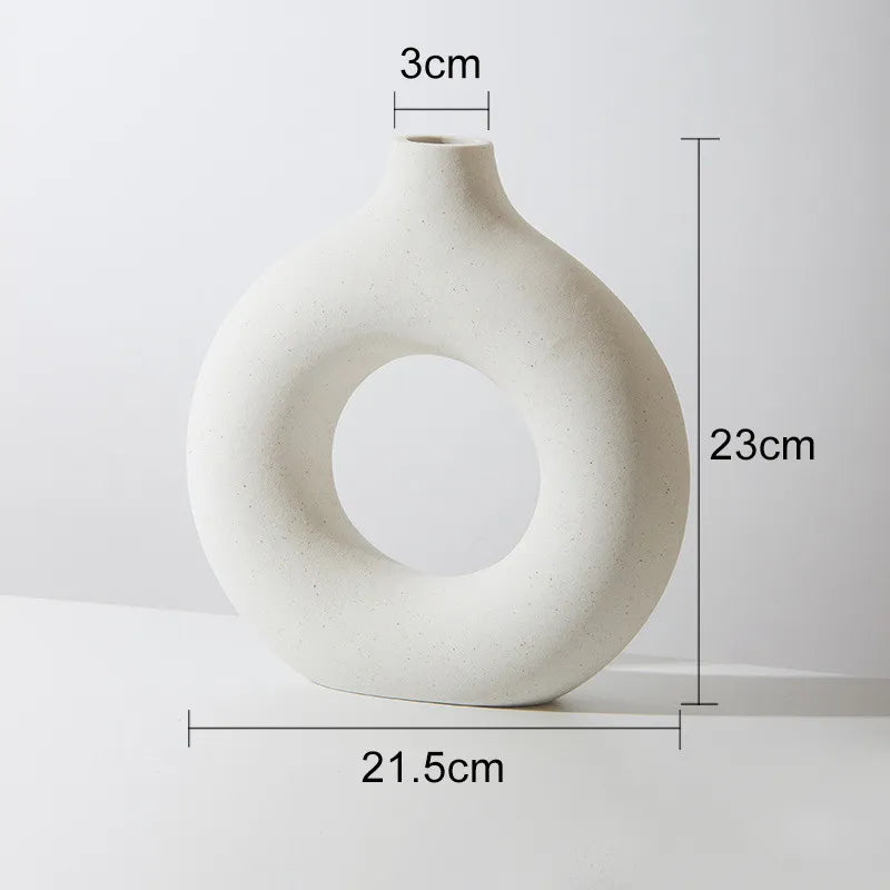 Minimalist Nordic Circular Ceramic Vase