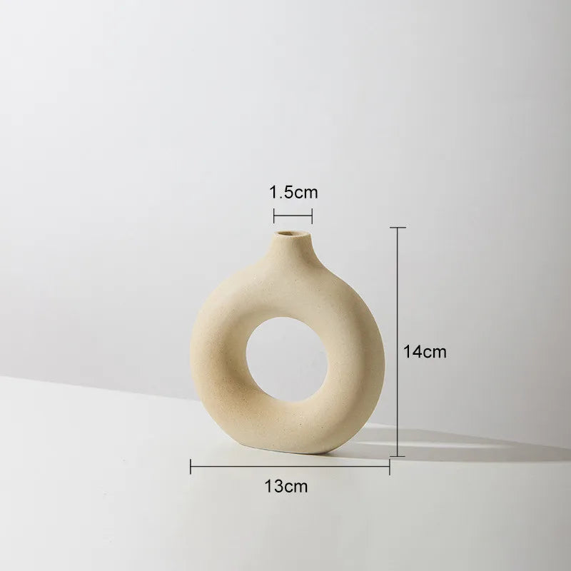 Minimalist Nordic Circular Ceramic Vase
