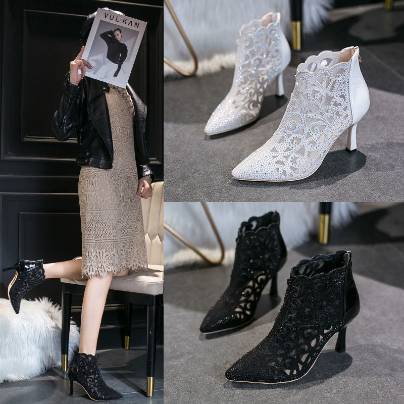 Verona Mesh Rhinestone Heels