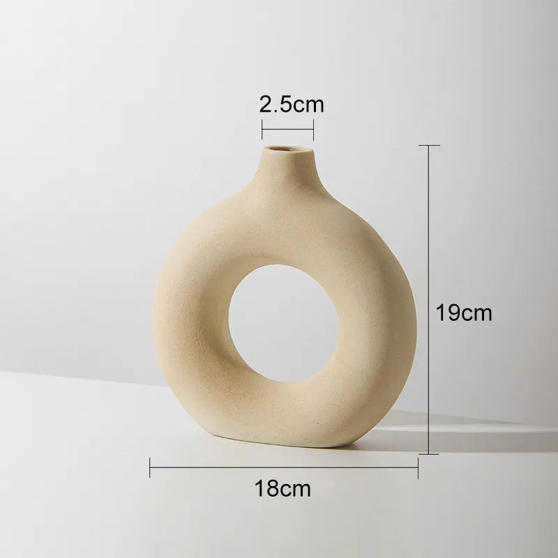 Minimalist Nordic Circular Ceramic Vase