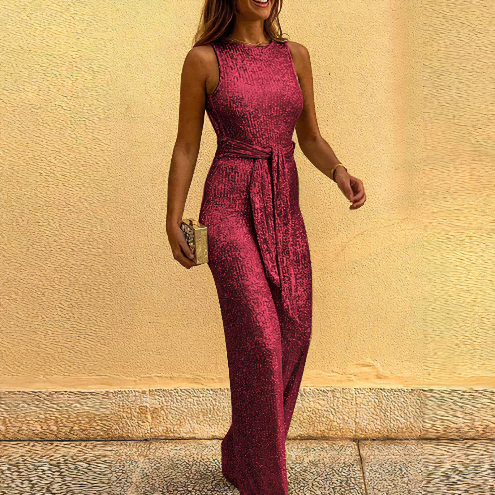 Remona Glitter Wide-Leg Jumpsuit